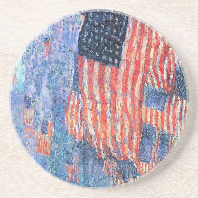 Avenue in Rain av Frederick Childe Hassam Underlägg Sandsten (Framsidan)