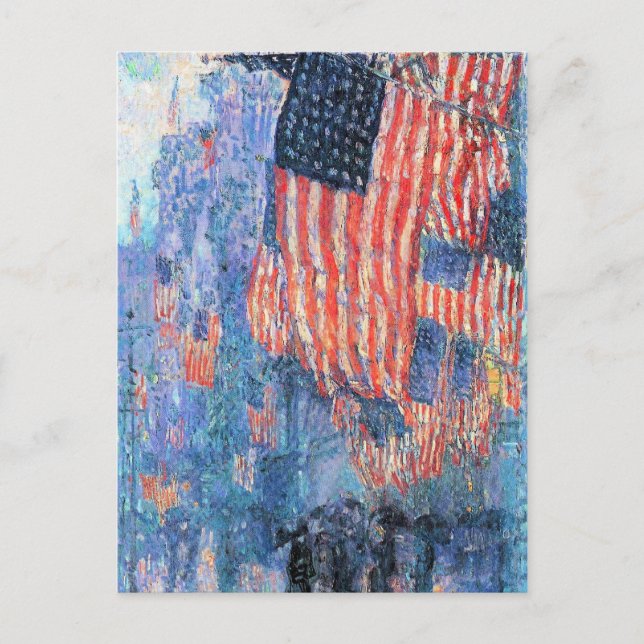 Avenue in Rain av Frederick Childe Hassam Vykort (Framsida)