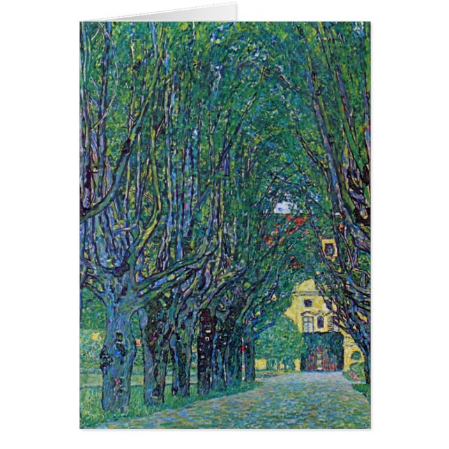 Avenue in Schloss Kammer Park av Gustav Klimt Hälsningskort (Framsidan)