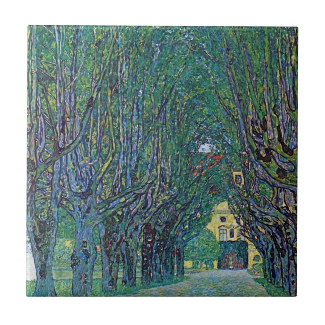 Avenue in Schloss Kammer Park av Gustav Klimt Kakelplatta (Framsidan)