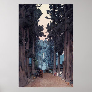 Avenue of Japansk Cedar Träd Repro. Konst Poster