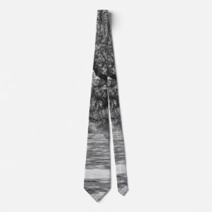 Avenue of Oaks Gyscale Neck Tie Slips