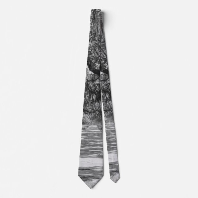 Avenue of Oaks Gyscale Neck Tie Slips (Framsida)