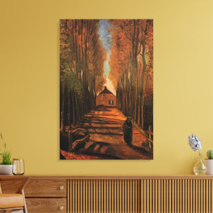 Avenue of Poplars i höst av Vincent van Gogh Canvastryck