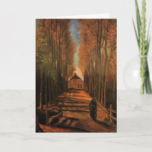 Avenue of Poplars i höst av Vincent van Gogh Kort