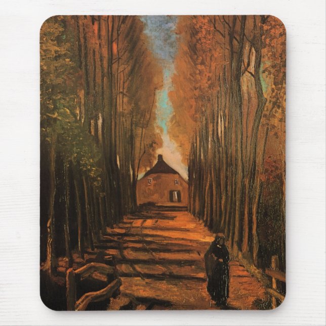 Avenue of Poplars i höst av Vincent van Gogh Musmatta (Framsidan)