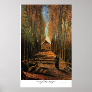 Avenue of Poplars i höst av Vincent van Gogh Poster