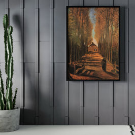 Avenue of Poplars i höst av Vincent van Gogh Poster