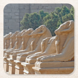 Avenue of Sphinxes in Karnak Temple - Egypten Underlägg Papper Kvadrat