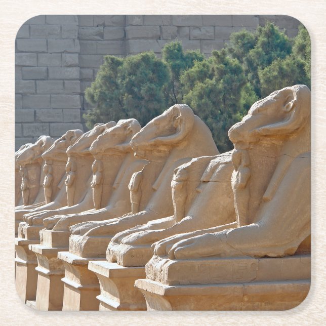 Avenue of Sphinxes in Karnak Temple - Egypten Underlägg Papper Kvadrat (Framsidan)
