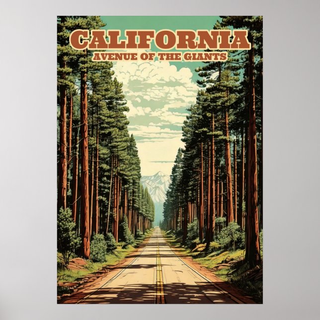 Avenue of the Giants California V01 Poster (Framsidan)