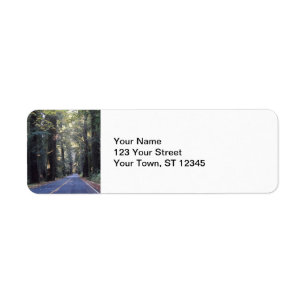 Avenue of the Giants- Humboldt Redwood State Park Returadress Etikett