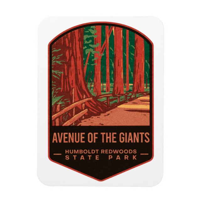 Avenue of the Giants Redwood State Park Magnet (Vertikal)