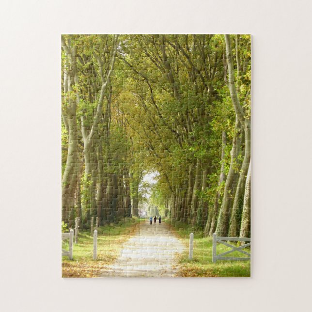 Avenue of Träd Photo Puzzle with Gift Box Pussel (Vertikal)