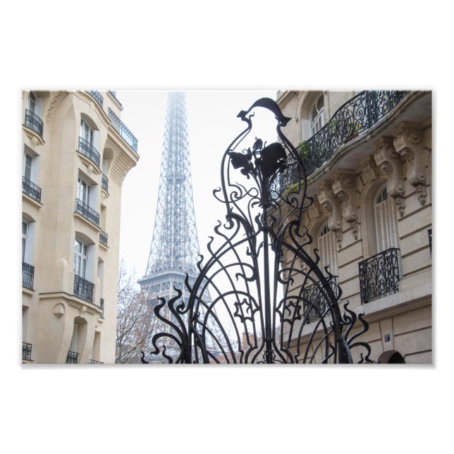 Avenue Rapp Art nouveau Eiffel Torn View Fototryck (Framsidan)