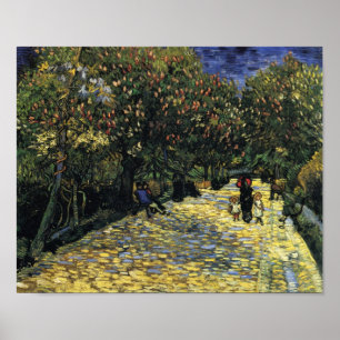 Aveny med kastanjebruna träd på Arles, Van Gogh Poster
