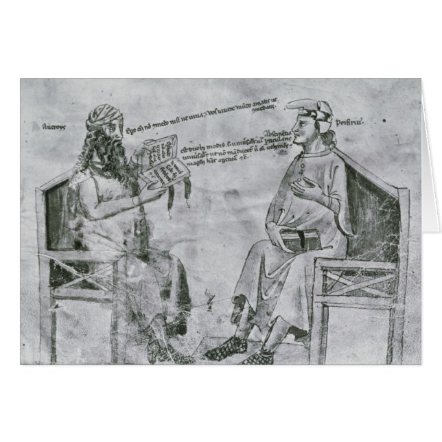 Averroes i konversation med Porphyry Hälsningskort (Framsidan Horizontal)