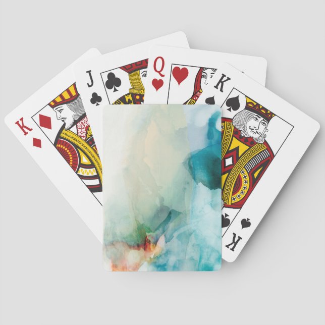 Aversion - blå vattenfärg casinokort (Baksidan)