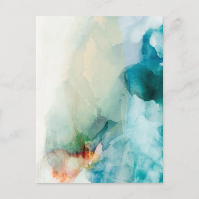 Aversion - blå vattenfärg vykort (Framsida)