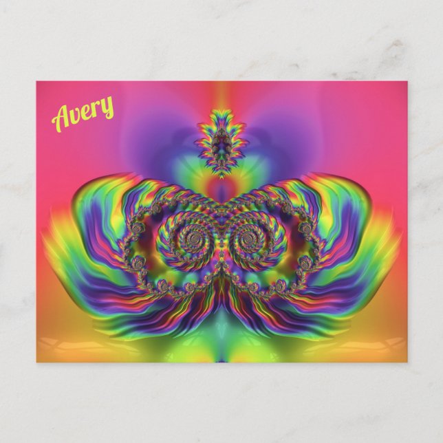 AVERY ~ 3D Design Mönster ~ Multi Färg Vykort (Framsida)