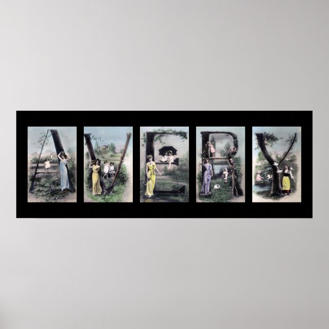 AVERY Alphabet Brev Namn Art Poster (Framsidan)