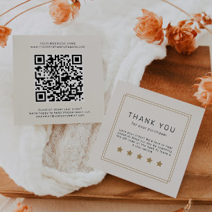 AVERY Chic Guld Svart Kräm QR-kod Lämna en recensi Fyrkantigt Visitkort