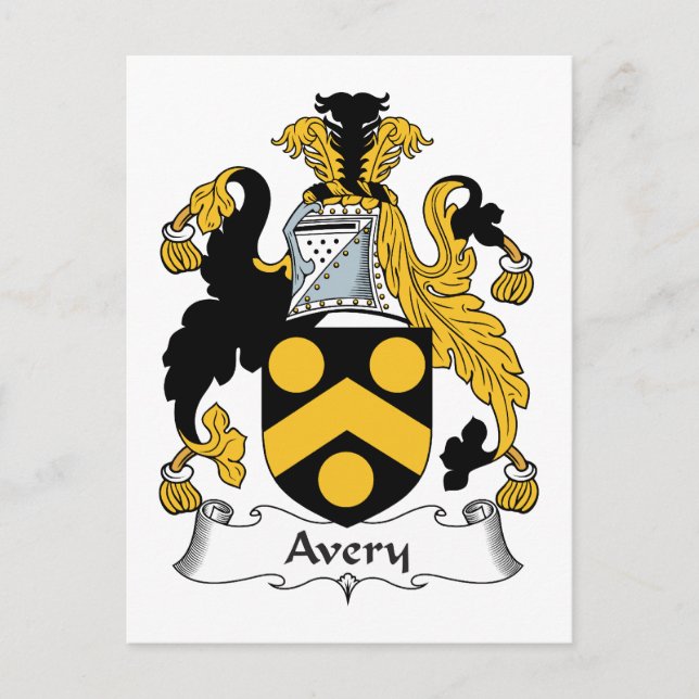 Avery Family Crest Vykort (Framsida)