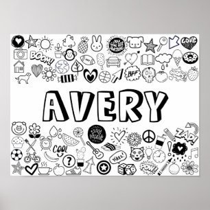'AVERY' Färg-it-Yourself-dispositionsdesign Poster