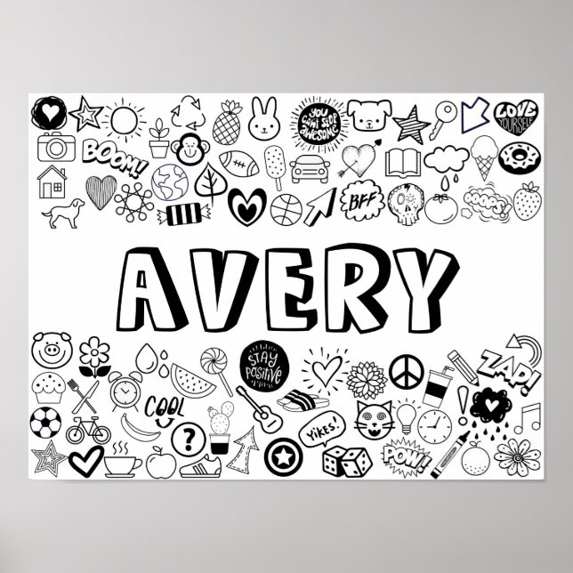 'AVERY' Färg-it-Yourself-dispositionsdesign Poster (Framsidan)