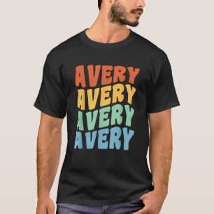 Avery Förnamn Retro Groovy Personlig T Shirt