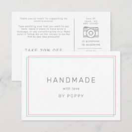 AVERY Korall och Turkos Handgjord Tack Order Tilläggskort