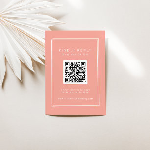 AVERY Minimal Blush Peach QR-kod RSVP Bröllop Tilläggskort