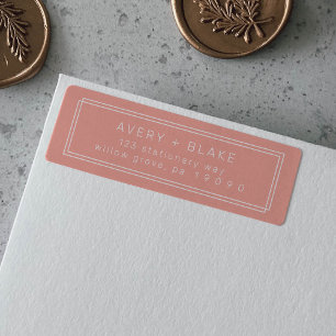 AVERY Minimal Blush Peach Returadressetiketter Returadress Etikett