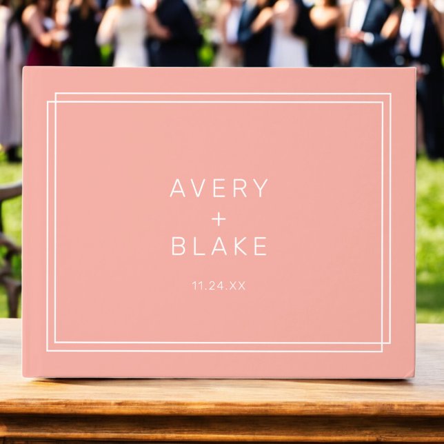 AVERY Minimal Blush Peach Soft Coral Wedding Gästböcker (AVERY Minimal Blush Peach Soft Coral Wedding Guest Book)