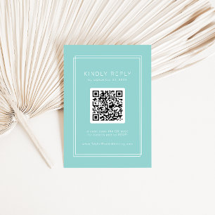 AVERY Minimalist Mint Grönt QR Code OSA Bröllop Tilläggskort