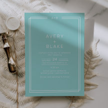 AVERY Minimalist Mint Grönt Ram Bröllop