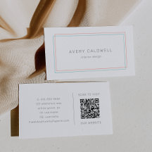 AVERY Minimalistisk korall- och tealgräns QR-kod