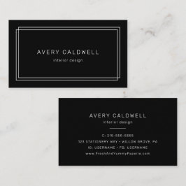 AVERY Modern Black Double Frame Business Card Visitkort