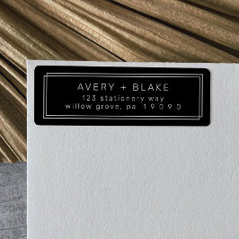 AVERY Modern Black Returetiketters Returadress Etikett