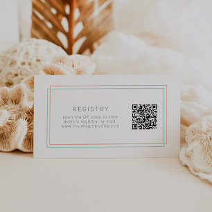 AVERY Modern Coral and Teal QR Code Gift Registry Tilläggskort