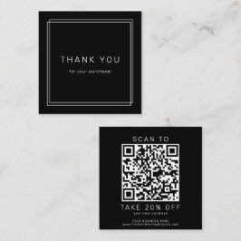 AVERY Modern Dark Black Business QR Code Thank You Rabattkort