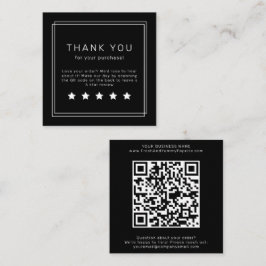AVERY Modern Dark Black QR Code Leave A Review Fyrkantigt Visitkort