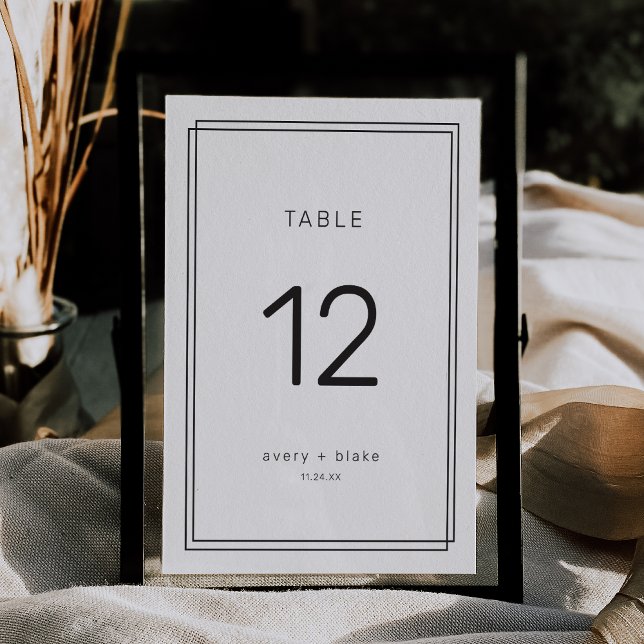 AVERY Modern Minimalist Bröllop Bordsnummers Inbjudningar (AVERY Modern Minimalist Wedding Table Numbers)