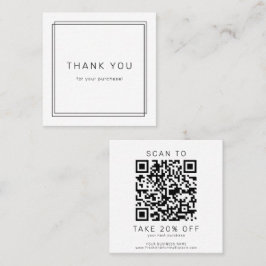 AVERY Modern Minimalist Business QR Code Thank You Rabattkort