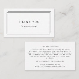 AVERY Modern Minimalist Double Frame Thank You Visitkort