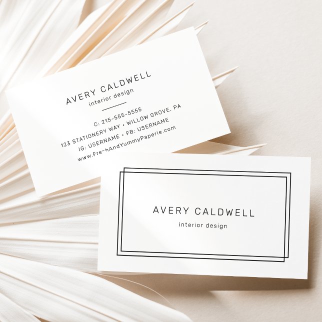 AVERY Modern Minimalist Dubbel Ram Visitkort (AVERY Modern Minimalist Double Frame Business Card)