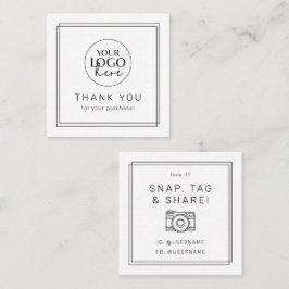 AVERY Modern Minimalist Logo Share Thank You Fyrkantigt Visitkort