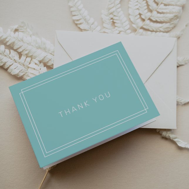 AVERY Modern Minimalist Mint Grönt Ram Bröllop Tack Kort (AVERY Modern Minimalist Mint Green Frame Wedding Thank You Card)