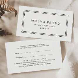 AVERY Modern Minimalist Refer A Friend Rabattkort
