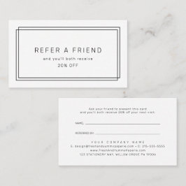 AVERY Modern Minimalist Refer A Friend Rabattkort